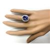 Image 4 : 7.38 CTW Natural Blue Tanzanite And Diamond Ring 18K Solid White Gold