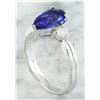 Image 3 : 1.70 CTW Tanzanite 18K White Gold Diamond Ring