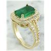 Image 5 : 4.42 CTW Emerald 18K Yellow Gold Diamond Ring
