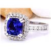 Image 2 : 3.70 CTW Natural Tanzanite 14K Solid White Gold Diamond Ring