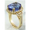 Image 4 : 20.15 CTW Tanzanite 14K Yellow Gold Diamond Ring