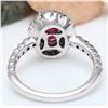 Image 3 : 2.83 CTW Natural Ruby 18K Solid White Gold Diamond Ring