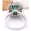 Image 3 : 4.20 CTW Natural Emerald 14K Solid White Gold Diamond Ring