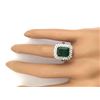 Image 5 : 4.20 CTW Natural Emerald 14K Solid White Gold Diamond Ring