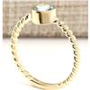 Image 3 : 1.00 CTW Natural Aquamarine Ring In 18K Yellow Gold