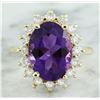 Image 1 : 7.26 CTW Amethyst 18K Yellow Gold Diamond Ring