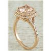 Image 3 : 2.25 CTW Morganite 18K Rose Gold Diamond Ring