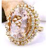 Image 2 : 18.42 CTW Natural Morganite 18K Solid Yellow Gold Diamond Ring