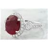 Image 2 : 3.00 CTW Ruby 14K White Gold Diamond Ring
