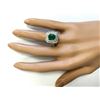 Image 4 : 3.59 CTW Natural Emerald And Diamond Ring In 14k White Gold
