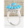 Image 3 : 3.63 CTW Natural Turquoise And Diamond Ring In 18K White Gold