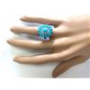 Image 4 : 3.63 CTW Natural Turquoise And Diamond Ring In 18K White Gold