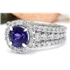 Image 2 : 3.99 CTW Natural Tanzanite 14K Solid White Gold Diamond Ring