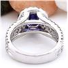 Image 4 : 3.99 CTW Natural Tanzanite 14K Solid White Gold Diamond Ring