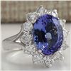 Image 2 : 5.03 CTW Natural Tanzanite Diamond Ring 18K Solid White Gold