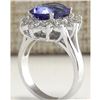 Image 3 : 5.03 CTW Natural Tanzanite Diamond Ring 18K Solid White Gold