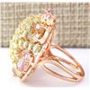 Image 2 : 25.36 CTW Natural Multi Stone Morganite Kunzite Diamond Ring In 14k Rose Gold