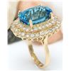 Image 4 : 15.64 CTW Natural Topaz 14K Solid Yellow Gold Diamond Ring