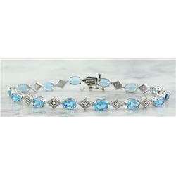 8.50 CTW Topaz 14K White Gold Diamond Bracelet