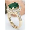 Image 4 : 2.86 CTW Natural Emerald 14K Solid Yellow Gold Diamond Ring