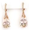 Image 1 : 30.20 CTW Natural Morganite 14K Solid Rose Gold Diamond Earrings