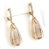 Image 4 : 30.20 CTW Natural Morganite 14K Solid Rose Gold Diamond Earrings