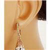 Image 5 : 30.20 CTW Natural Morganite 14K Solid Rose Gold Diamond Earrings