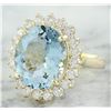 Image 2 : 7.16 CTW Aquamarine 18K Yellow Gold Diamond Ring
