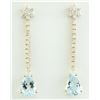 Image 1 : 14.08 CTW Aquamarine 14K Yellow Gold Diamond Earrings