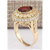 Image 3 : 3.70 CTW Natural Pink Tourmaline And Diamond Ring 14k Solid Yellow Gold