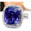 Image 2 : 17.14 CTW Natural Tanzanite 14K Solid White Gold Diamond Ring