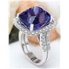 Image 4 : 17.14 CTW Natural Tanzanite 14K Solid White Gold Diamond Ring