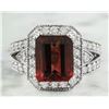 Image 1 : 5.80 CTW Tourmaline 14K White Gold Diamond Ring