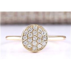 0.16 CTW Natural Diamond Ring 18K Solid Yellow Gold