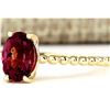 Image 2 : 1.31 CTW Natural Pink Tourmaline Ring In 18K Yellow Gold