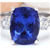 Image 1 : 6.83 CTW Natural Tanzanite 18K Solid White Gold Diamond Ring