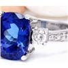 Image 2 : 6.83 CTW Natural Tanzanite 18K Solid White Gold Diamond Ring