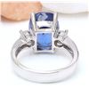 Image 3 : 6.83 CTW Natural Tanzanite 18K Solid White Gold Diamond Ring