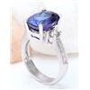 Image 4 : 6.83 CTW Natural Tanzanite 18K Solid White Gold Diamond Ring