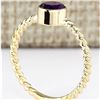 Image 3 : 1.00 CTW Natural Amethyst Ring In 18K Yellow Gold