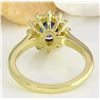 Image 3 : 2.30 CTW Natural Sapphire 18K Solid Yellow Gold Diamond Ring