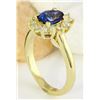 Image 4 : 2.30 CTW Natural Sapphire 18K Solid Yellow Gold Diamond Ring