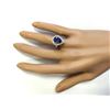 Image 4 : 3.13 CTW Natural Blue Tanzanite And Diamond Ring 18K Solid White Gold