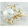 Image 2 : 0.80 CTW 13.10 Millimeter Pearl 14K Yellow Gold Diamond Ring