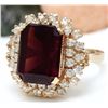 Image 1 : 9.35 CTW Natural Tourmaline 14K Solid Rose Gold Diamond Ring
