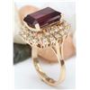 Image 5 : 9.35 CTW Natural Tourmaline 14K Solid Rose Gold Diamond Ring