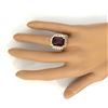 Image 6 : 9.35 CTW Natural Tourmaline 14K Solid Rose Gold Diamond Ring