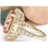 Image 3 : 9.35 CTW Natural Morganite 14K Solid Yellow Gold Diamond Ring