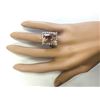 Image 4 : 15.08 CTW Natural Morganite And Diamond Ring In 14k White Gold
