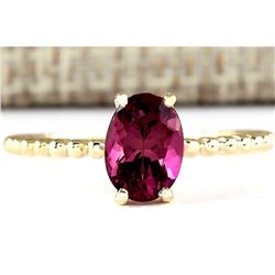 1.31 CTW Natural Pink Tourmaline Ring In 14k Yellow Gold
